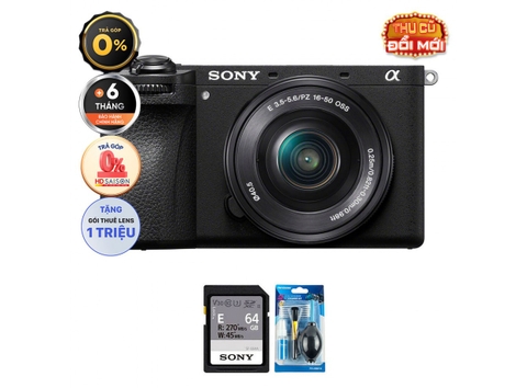 Sony A6700 + Kèm Kit Lens 16-50mm (Chính hãng) (Thẻ Nhớ 64GB + Bộ Vệ Sinh)