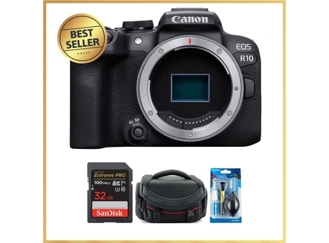 Canon EOS R10 (Chính hãng) (Thẻ Nhớ 32GB + Túi Máy Ảnh + Bộ Vệ Sinh, Body Only)