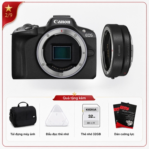 Canon EOS R50 + Kèm Ngàm Canon EF-EOS R (Chính hãng)