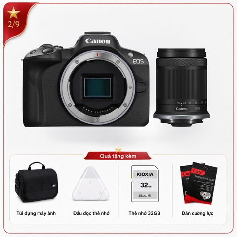Canon EOS R50 + Kèm Lens Canon RF-S 18-150mm f/3.5-6.3 (Chính hãng)