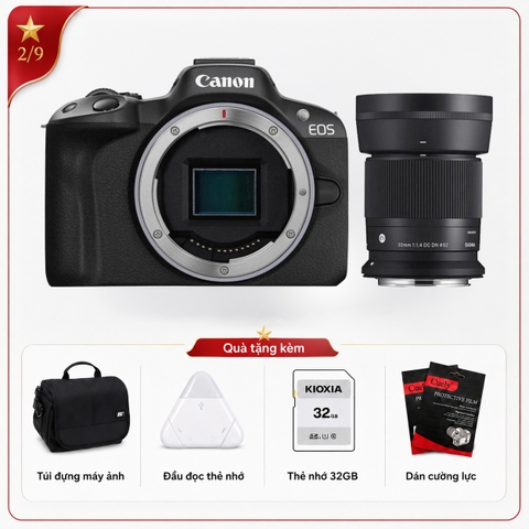 Canon EOS R50 + Kèm Lens Sigma 30mm f/1.4 (Chính hãng)