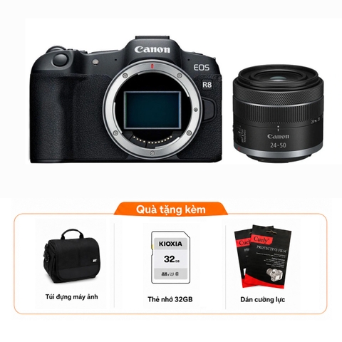Canon EOS R8 + Kèm Lens Canon RF 24-50mm f/4.5-6.3 STM (Chính hãng)