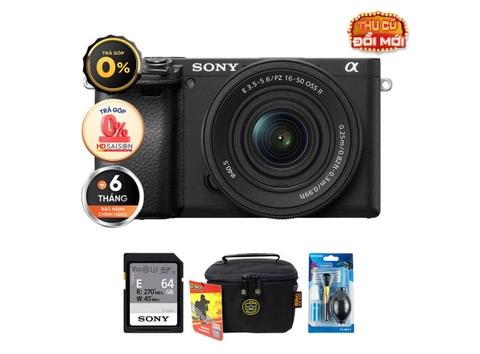 Sony a6400 + Kèm Kit Lens 16-50mm II (Chính hãng) (Thẻ Nhớ 64GB + Túi Máy Ảnh + Bộ Vệ Sinh)