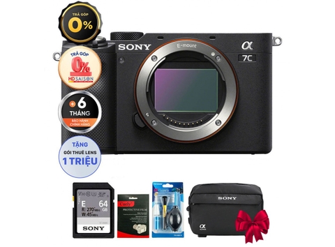 Sony A7C (Chính hãng) (Thẻ Nhớ 64GB + Túi Máy Ảnh + Bộ Vệ Sinh, Body Only)