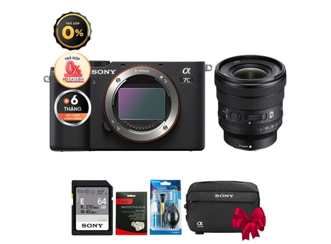 Sony A7C + FE PZ 16-35mm f/4 G (Chính hãng) (Thẻ Nhớ 64GB + Túi Máy Ảnh + Bộ Vệ Sinh)