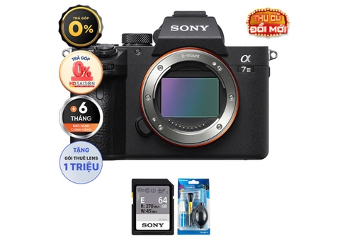 Sony Alpha a7 III (Chính hãng) (Thẻ Nhớ 64GB + Bộ Vệ Sinh, Body Only)