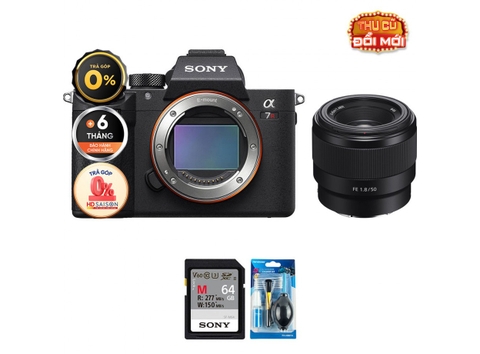 Sony A7R IIIA + Sony FE 50mm f/1.8 (Chính hãng) (Thẻ Nhớ 64GB + Bộ Vệ Sinh)