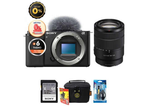Sony ZV-E10 + Kèm Lens Sony E 18-135mm f/3.5-5.6, Black (Chính hãng)