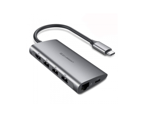 Hub UGREEN 8 in 1 ( HDMI 4K , LAN ,Type C, 3xUSB , SD/TF )