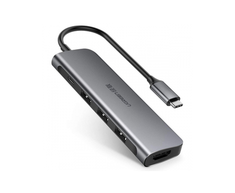 UGREEN 70495 Bộ chuyển đổi USB Type -C sang HDMI 4K 60Hz + USB 3.0*3 +PD Ugreen