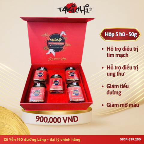 Đông trùng hạ thảo TAKICHI sấy thăng hoa hộp 5 lọ 50g
