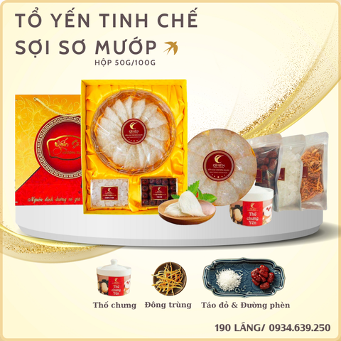 Tổ yến tinh chế sợi sơ mướp