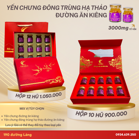 Yến chưng Đông Trùng HT - Đường ăn kiêng 3000mg Tổ Yến