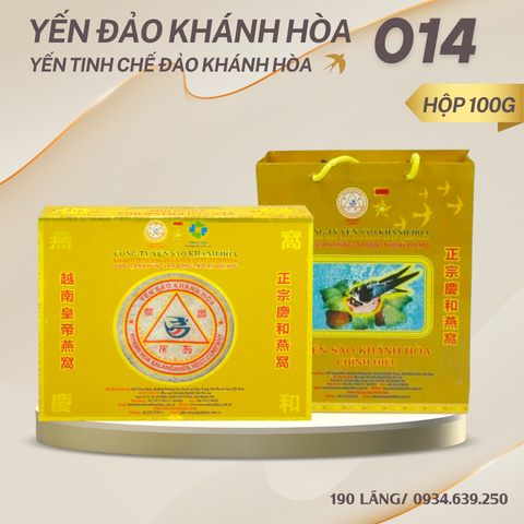 Yến đảo Khánh Hòa chính hiệu Mã 014 & 014G