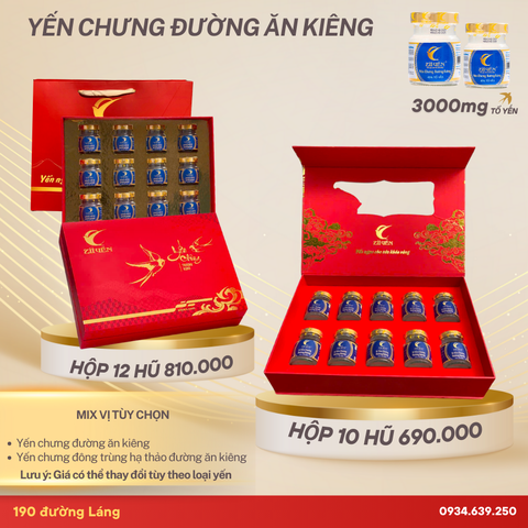Yến tươi chưng đường ăn kiêng 3000mg Tổ Yến