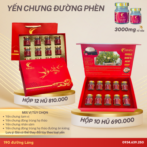 Yến tươi chưng đường phèn 3000mg Tổ Yến