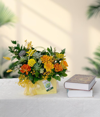 (SĐ) GIỎ CẮM SEN ĐÁ - C40CM - M003