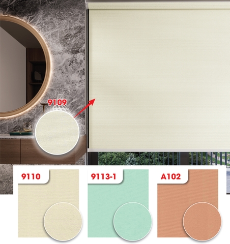 Màn cuốn vải trơn blackout 9109 9110 9113-1 A102
