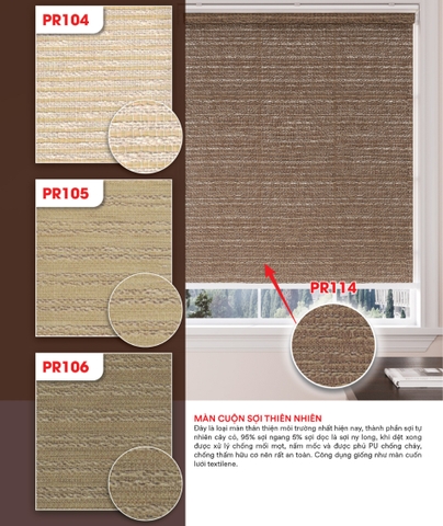 Màn cuốn sợi thiên nhiên PR104 PR105 PR106 PR114