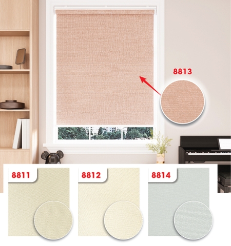 Màn cuốn vải trơn blackout 8811 8812 8813 8814