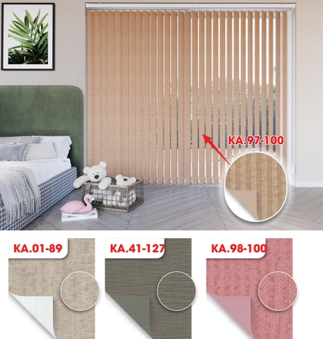 Màn sáo đứng 2 da hoa văn Blackout