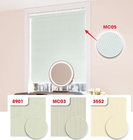 Màn cuốn vải trơn blackout 8901 3552 MC03 MC05