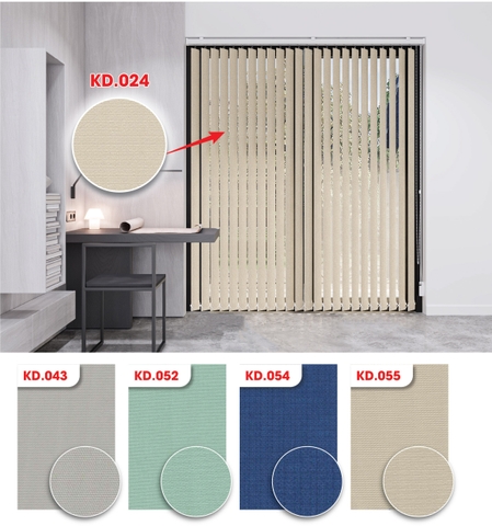 Màn sáo đứng vải trơn blackout KD.024 KD.043 KD.052 KD.054 KD.055