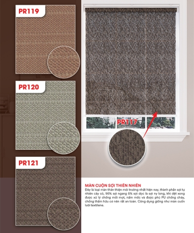 Màn cuốn sợi thiên nhiên PR117 PR119 PR120 PR121