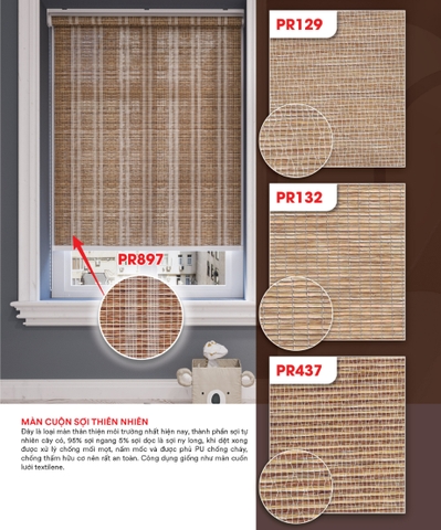 Màn cuốn sợi thiên nhiên PR897 PR129 PR132 PR437