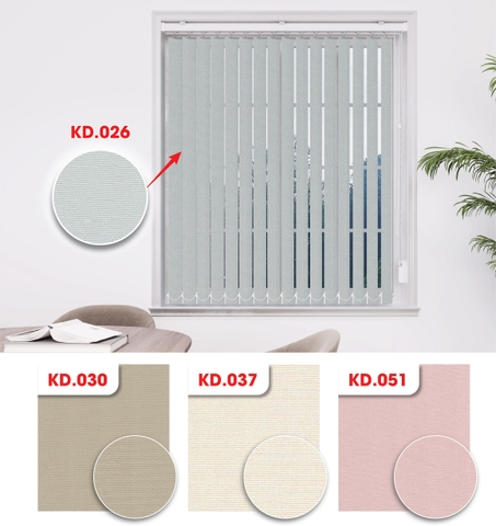 Màn sáo đứng vải trơn blackout KD.026 KD.030 KD.037 KD.051