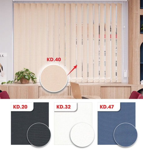 Màn sáo đứng vải trơn blackout KD.40 KD.20 KD.32.KD.47