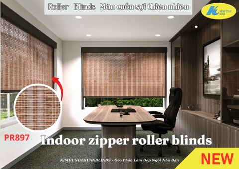 Màn cuốn khóa kéo phong cách mới trong nhà - Màn sợi thiên nhiên