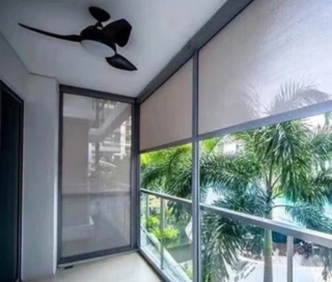 Màn cuốn khóa kéo phong cách ngoài trời vải lưới Textience