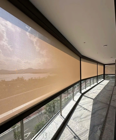 Màn cuốn khóa kéo phong cách ngoài trời vải lưới Textience