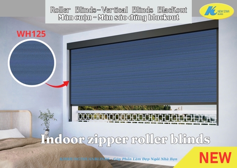 Màn cuốn khóa kéo phong cách mới trong nhà Màn cuộn màn sáo đứng Blackout