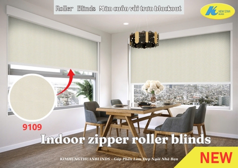 Màn cuốn khóa kéo phong cách mới trong nhà - Màn cuốn vải trơn Blackout