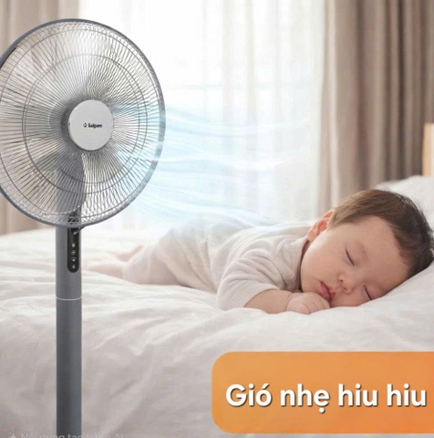 Sợ Quạt Ồn Mất Ngủ? Thử Ngay Quạt Cây Kalpen F10 Chạy Êm Ru Nhé Các Mẹ