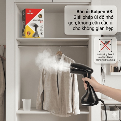 Bàn ủi Kalpen V3: Giải pháp ủi đồ nhỏ gọn, không cần cầu ủi cho không gian hẹp
