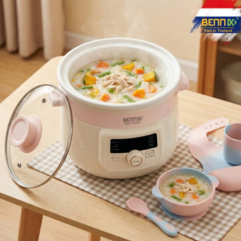 Nồi Nấu Chậm Điện Tử 2L, Chức Năng Nấu Cài Đặt Sẵn BENNIX BN-SC20