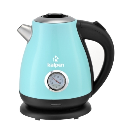Ấm siêu tốc inox Kalpen KK91 Phong cách Retro có đồng hồ hiển thị nhiệt độ