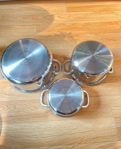 Bộ 4 Món Nồi Chảo Inox 3 Lớp Liền Đáy Kalpen Kampfer KF2