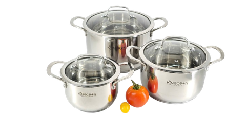 Bộ nồi inox 5 đáy KingcooK - KPS1750, Size 16-20-24Cm