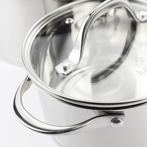 Bộ 3 Nồi Inox 304 Cao Cấp 5 Đáy Kalpen Slamer SM1 Size 16,20,24cm