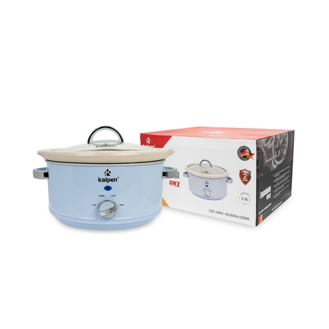 Nồi Nấu Chậm, Kho Cá, Ninh Hầm.. KALPEN SK1, Thố Sứ Bầu Dục 3,5L, Nắp Vung Kính