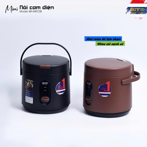 Nồi Cơm Điện Mini Bennix BN-MRC08, Công Suất 200W, Dung Tích 0.8L Phù Hợp 1 - 2 Người Ăn