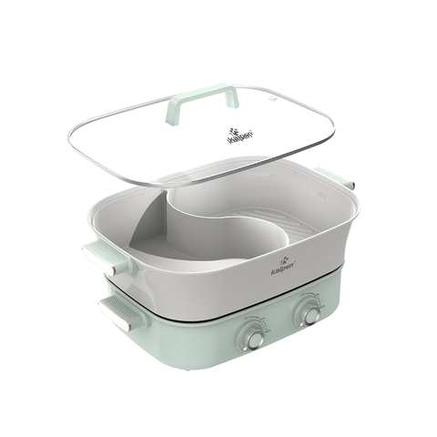 Bếp nướng lẩu 2 ngăn đa năng Kalpen PP66 2200w - 6,5 lít