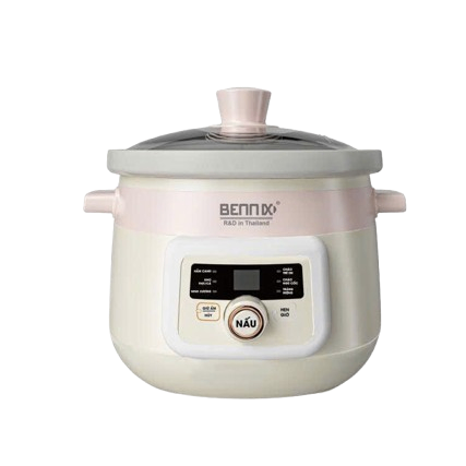 Nồi Nấu Chậm Điện Tử 2L, Chức Năng Nấu Cài Đặt Sẵn BENNIX BN-SC20