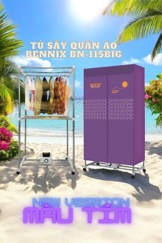 Mẫu 2025- Tủ sấy quần áo máy sấy quần áo  BENNIX Thailand BN-115BIG BLUS, Bảo hành 18 tháng