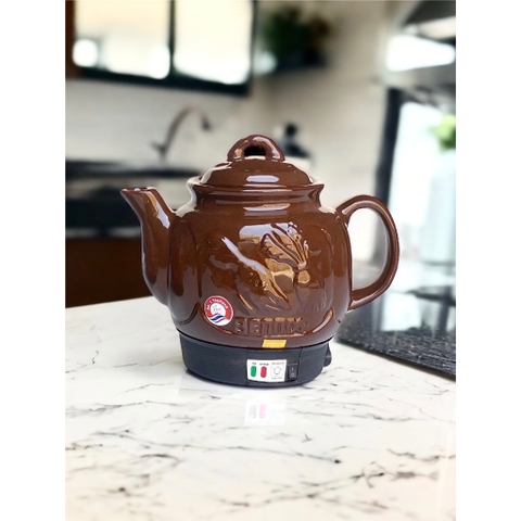 Ấm sắc thuốc điện BENNIX BN-50ST, gốm sứ Bát Tràng tráng men, 5 lít