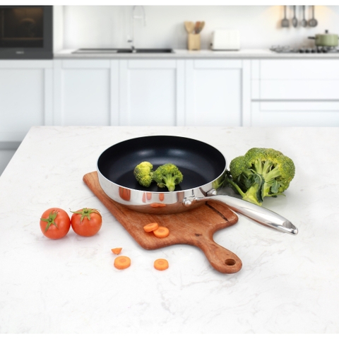 Chảo inox 304 Liền Khối, chống dính Daikin Nhật bản, KALPEN 20/24/26/28/30Cm